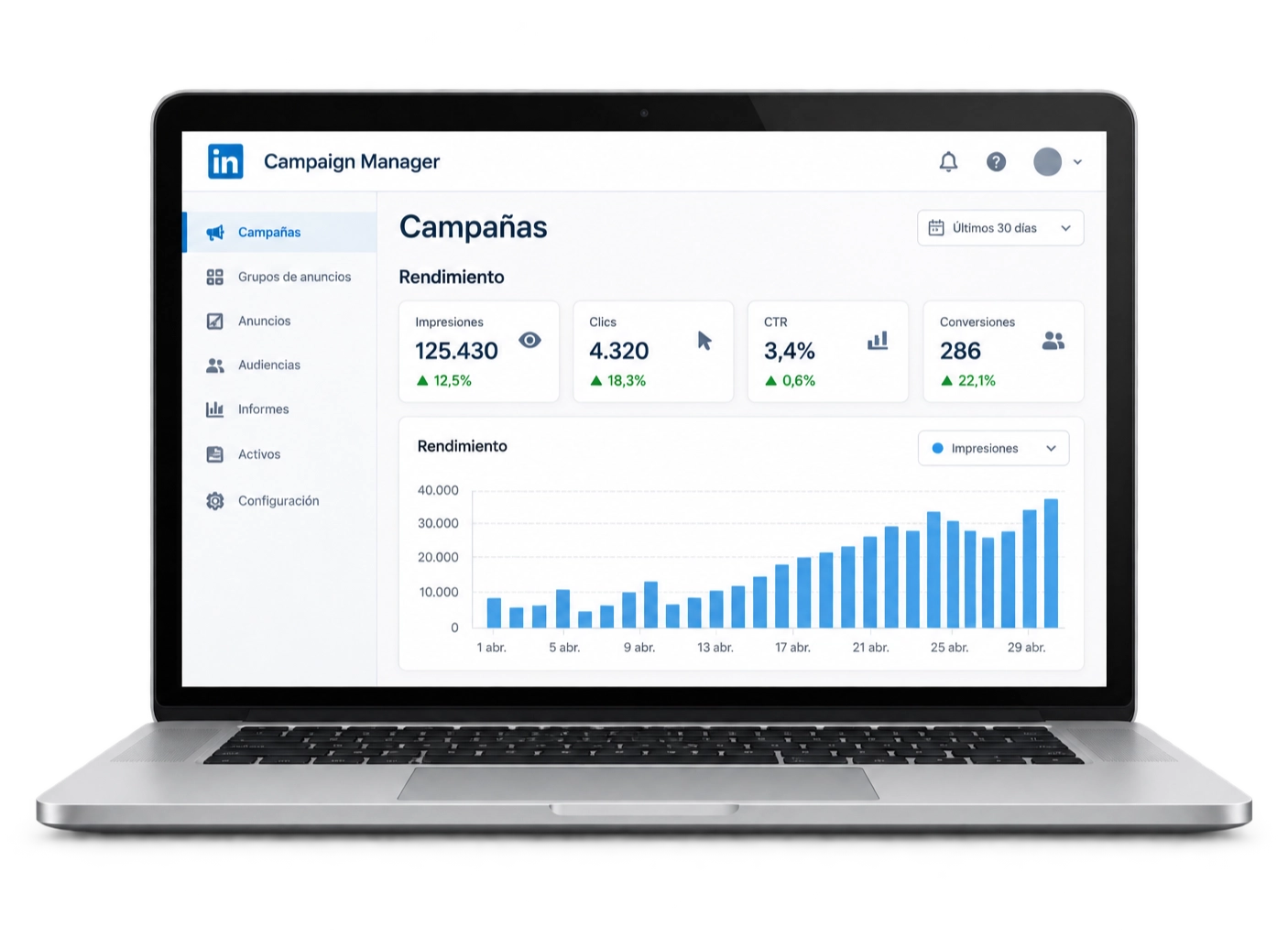 linkedin ads laptop